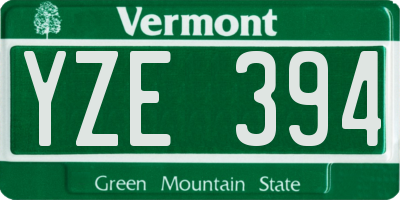 VT license plate YZE394