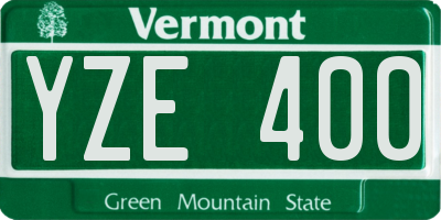 VT license plate YZE400