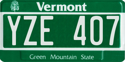 VT license plate YZE407