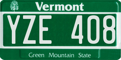 VT license plate YZE408
