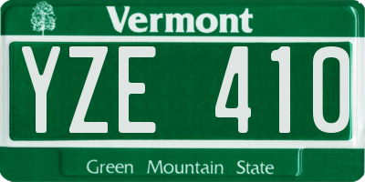 VT license plate YZE410