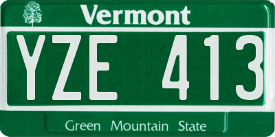 VT license plate YZE413