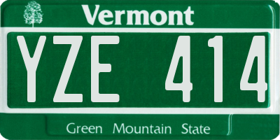 VT license plate YZE414
