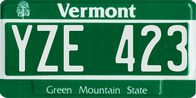 VT license plate YZE423