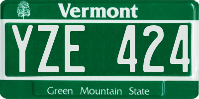 VT license plate YZE424