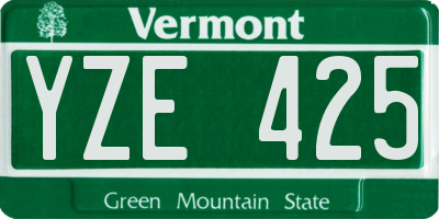 VT license plate YZE425