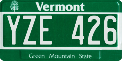 VT license plate YZE426