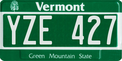 VT license plate YZE427