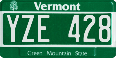 VT license plate YZE428