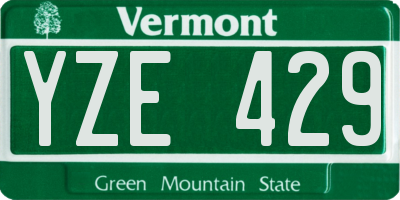 VT license plate YZE429