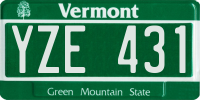 VT license plate YZE431