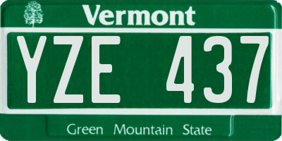VT license plate YZE437