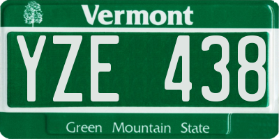 VT license plate YZE438