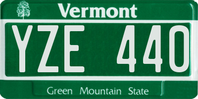 VT license plate YZE440