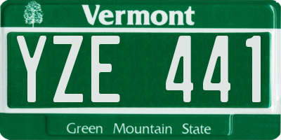 VT license plate YZE441
