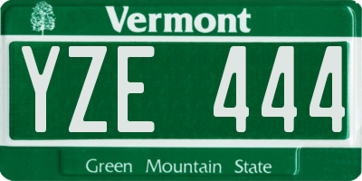 VT license plate YZE444