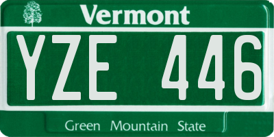 VT license plate YZE446
