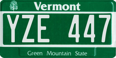 VT license plate YZE447