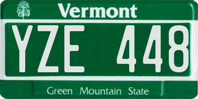 VT license plate YZE448