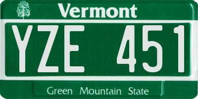 VT license plate YZE451