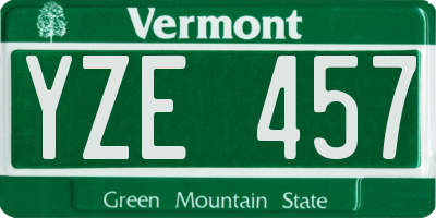 VT license plate YZE457