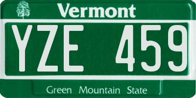 VT license plate YZE459