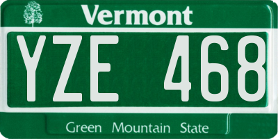 VT license plate YZE468