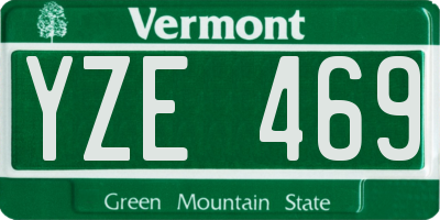 VT license plate YZE469