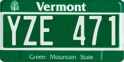 VT license plate YZE471