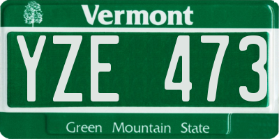 VT license plate YZE473
