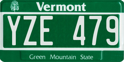 VT license plate YZE479