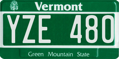 VT license plate YZE480