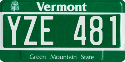 VT license plate YZE481
