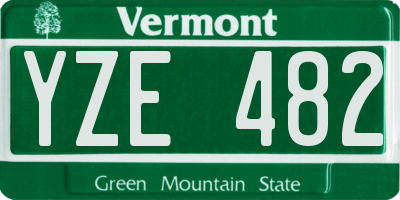 VT license plate YZE482
