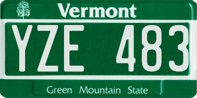 VT license plate YZE483