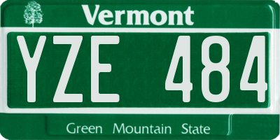 VT license plate YZE484