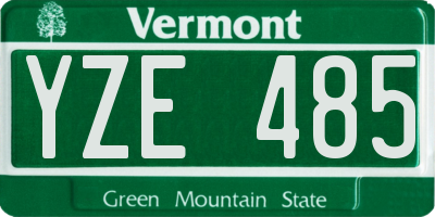 VT license plate YZE485