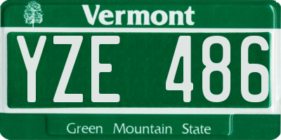 VT license plate YZE486
