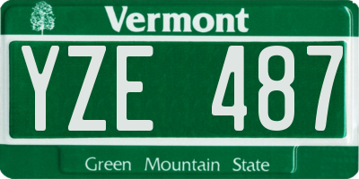 VT license plate YZE487
