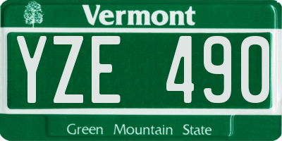 VT license plate YZE490