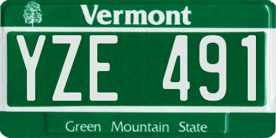 VT license plate YZE491