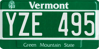 VT license plate YZE495