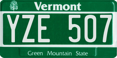 VT license plate YZE507
