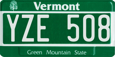 VT license plate YZE508