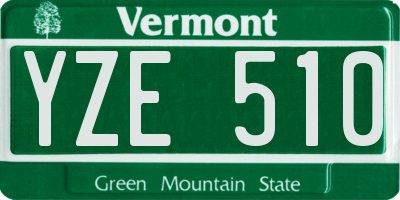 VT license plate YZE510