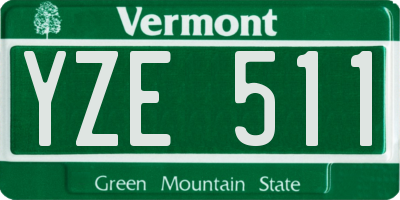 VT license plate YZE511