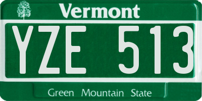 VT license plate YZE513