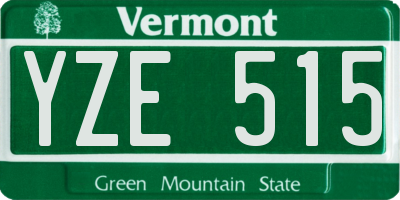 VT license plate YZE515