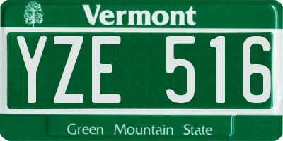 VT license plate YZE516
