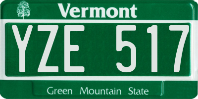 VT license plate YZE517